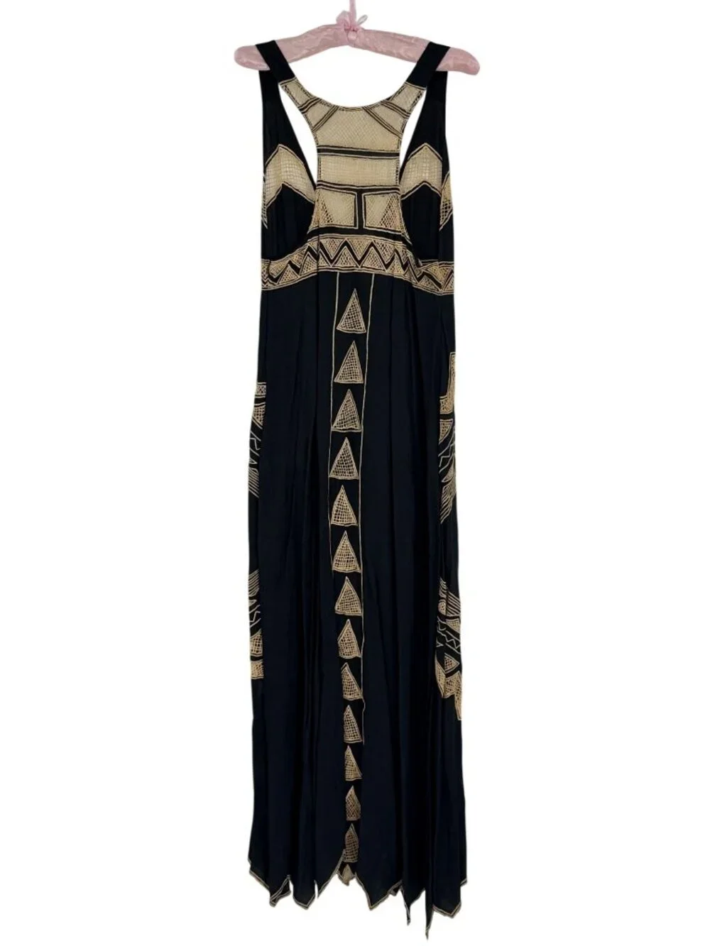 RARE VTG NWOT Free People Jen’s Pirate Booty Black Embroidered Maxi Dress | Boho - Picture 8 of 16